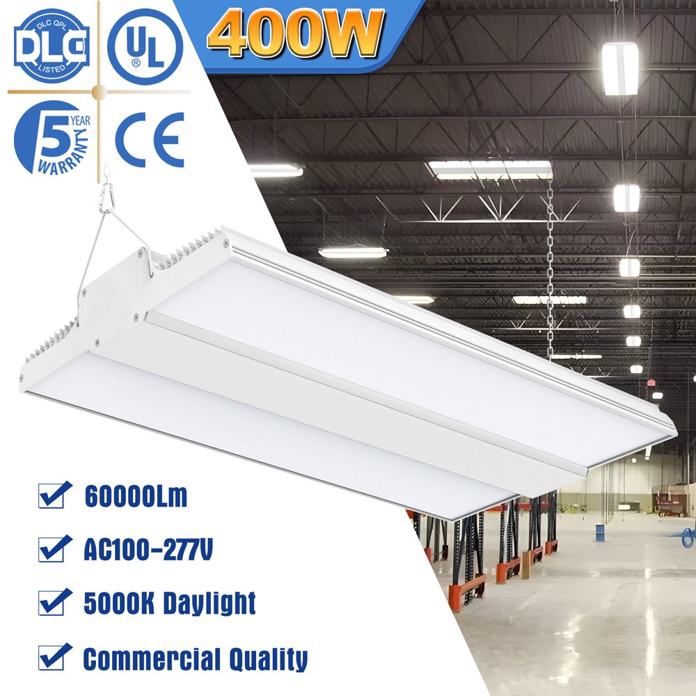 400W LED Linear High Bay Light Commercial Warehouse Hanging Lamp -60000Lm -5000K