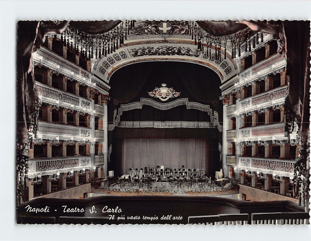 Postcard Il più vasto tempio dell arte Teatro S. Carlo Naples Italy