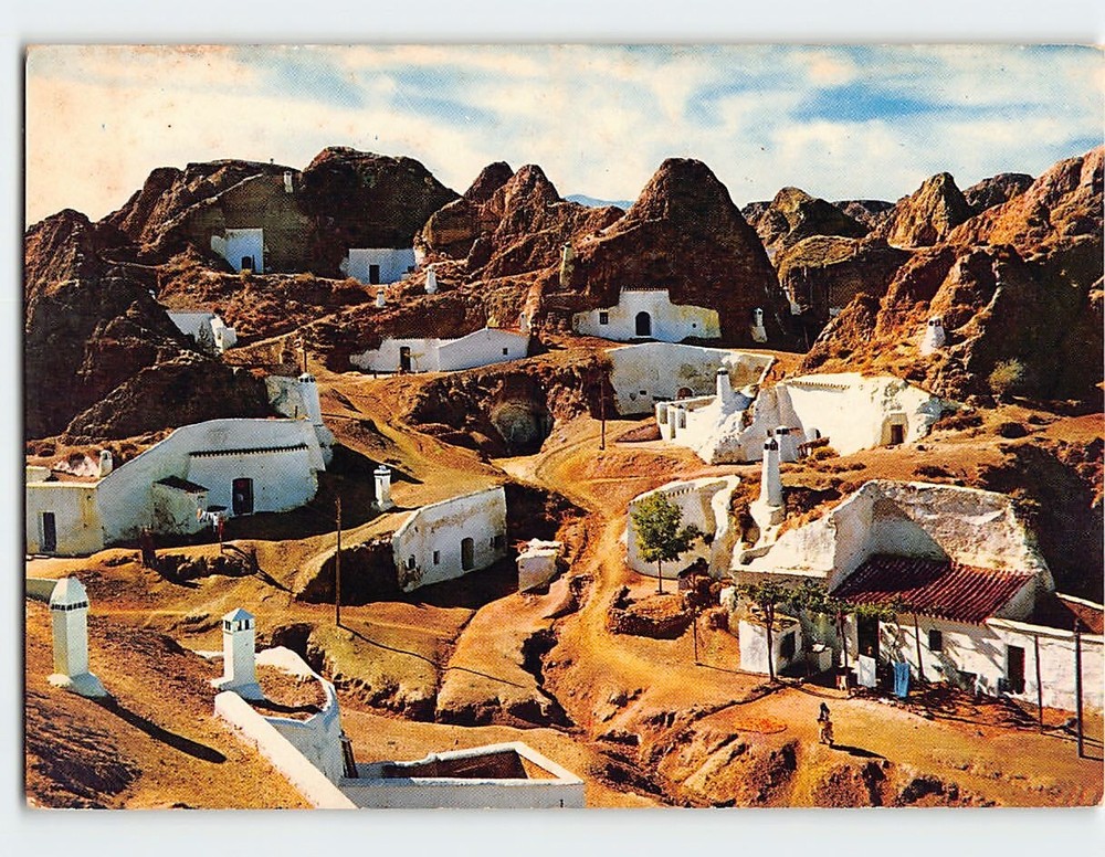 Postcard  The Barrio de Cuevas View Guadix Spain