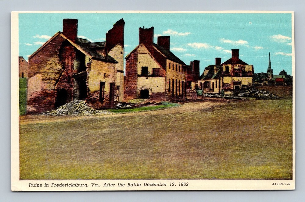 Ruins in Fredericksburg VA After Civil War Battle 1862 Vintage PC