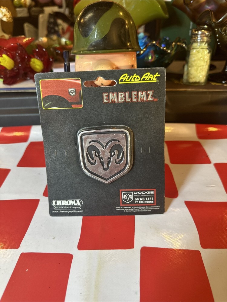 2 Auto Art Emblemz Dodge Chrome/Plastic Emblem-New/Sealed-Item # 9103