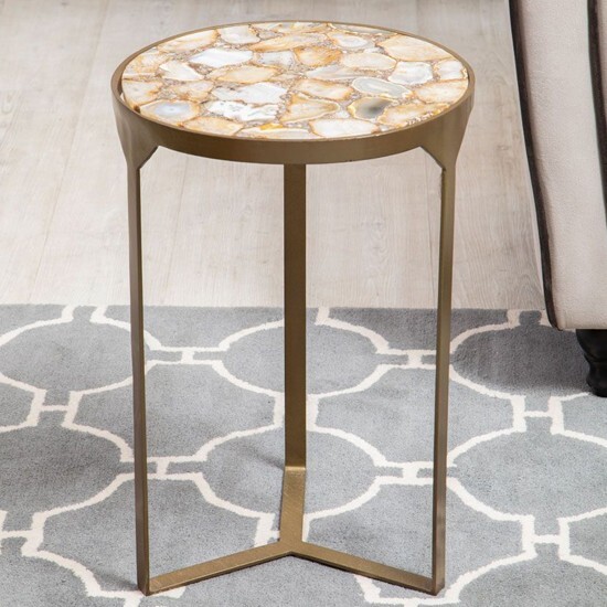 12x12 White Agate Coffee Table Top with Natural Stone Design