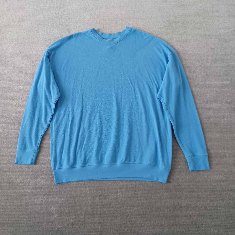 Alo Yoga Top Womens Small Blue Brushed Surface Long Sleeve Stretch Lightweight