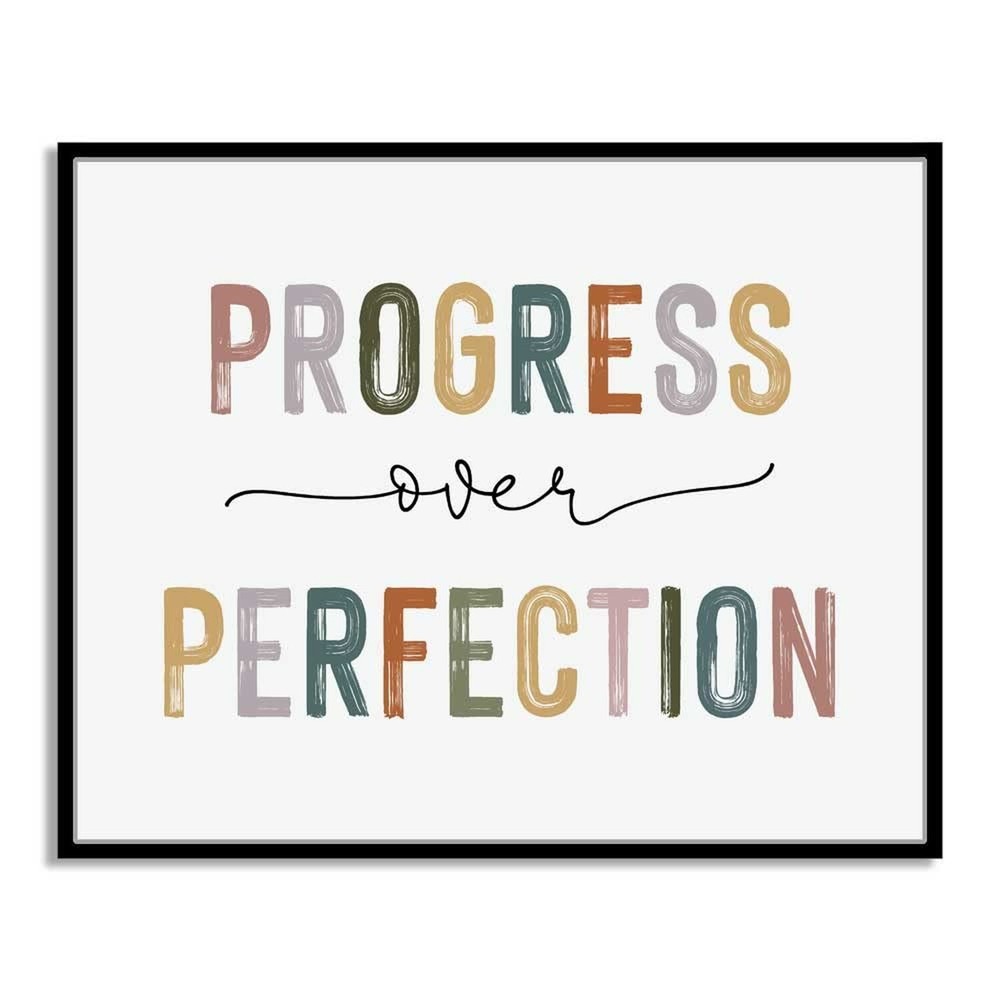 Progress Over Perfection Framed Print, Classroom Decor, Kids Motivational, In...