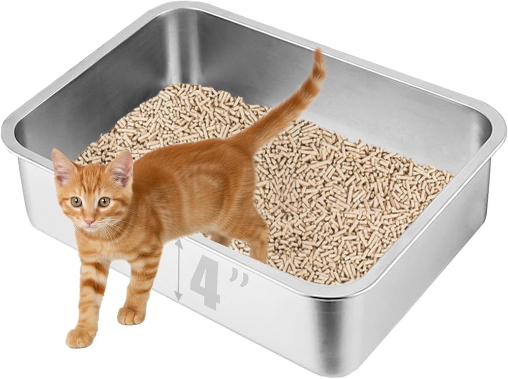 Stainless Steel Kitten Litter Box 15.7