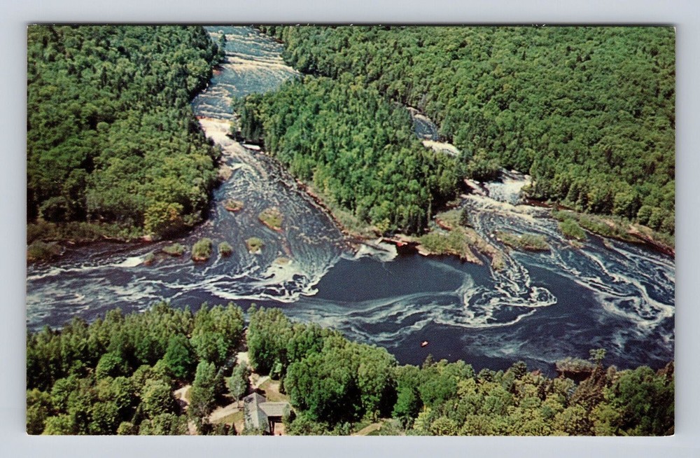 MI-Michigan, Aerial Lower Tahquamenon Falls, Antique, Vintage Souvenir Postcard