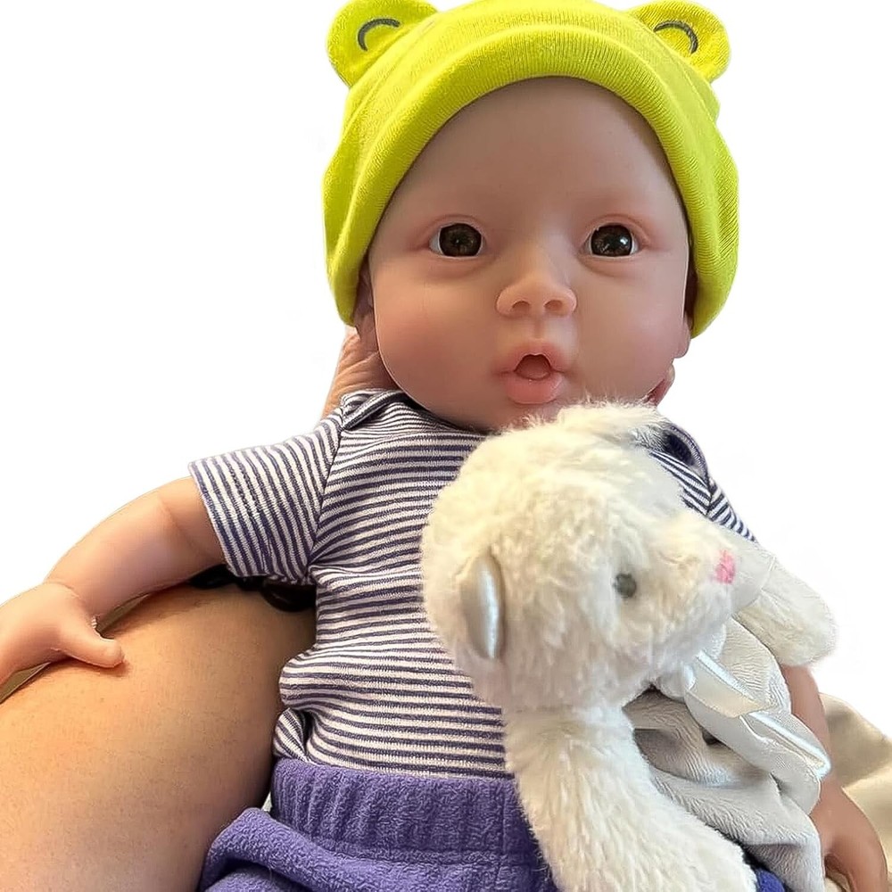 18.5 in Full Silicone Newborn Baby Doll Soft Silicone Baby Lifelike Reborn Doll