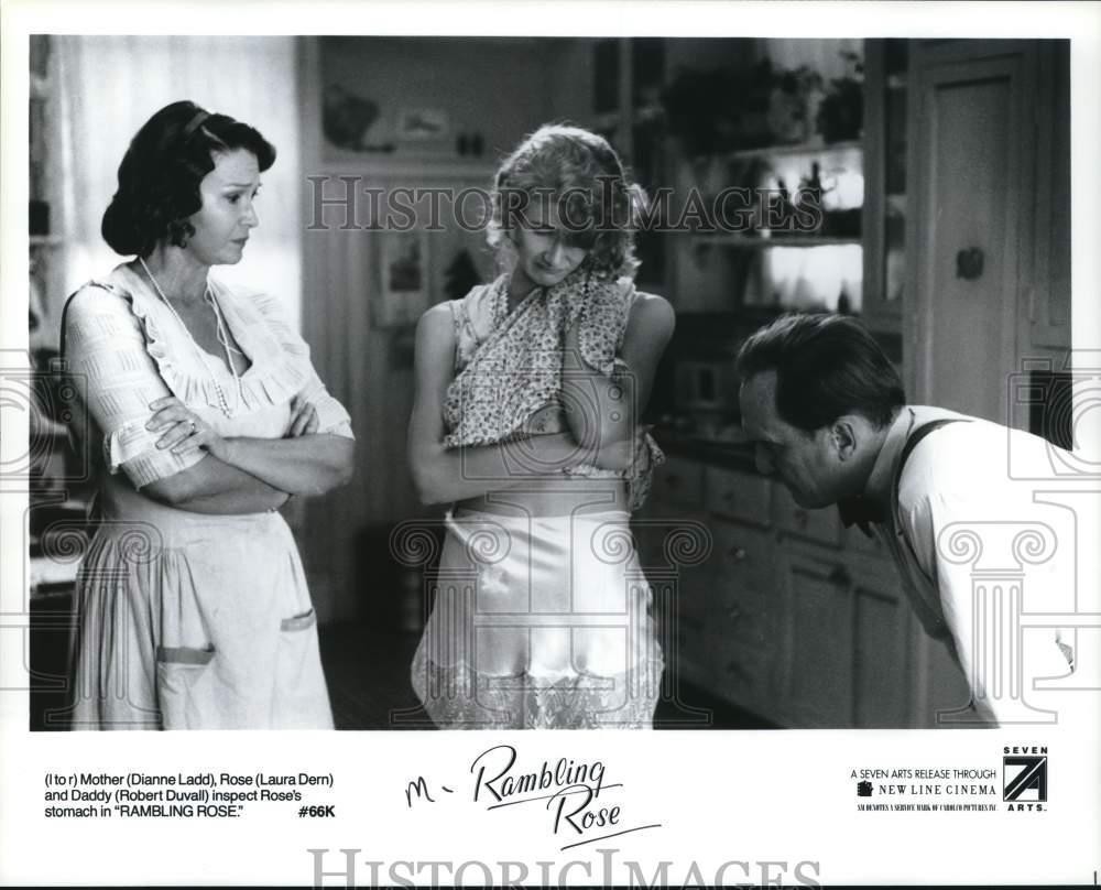 1991 Press Photo Dianne Ladd, Robert Duvall and Laura Dern in 