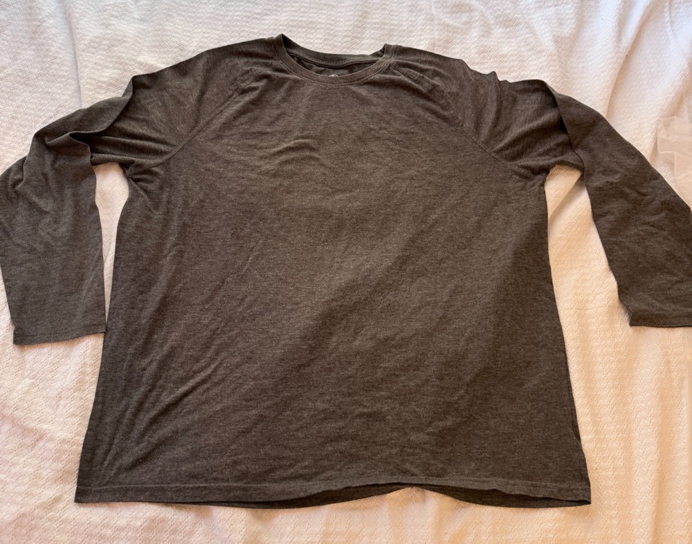 Athletic Works Men's 2XL Performance Blend Long Sleeve T-Shirt Heather Gray
