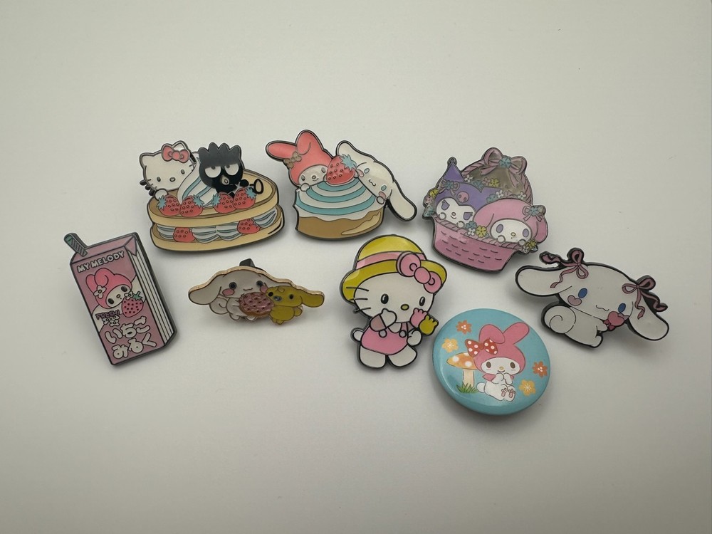 Hot Topic Sanrio Enamel Pin Lot - Hello Kitty, My Melody, Kuromi, Cinnamoroll