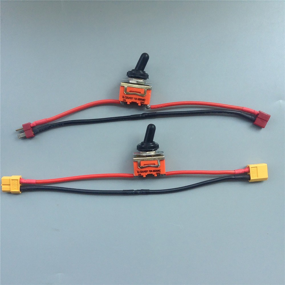2 Gear 15A 250V Battery Power On-off Rocker Switch with T Plug/XT60 For RC Boat