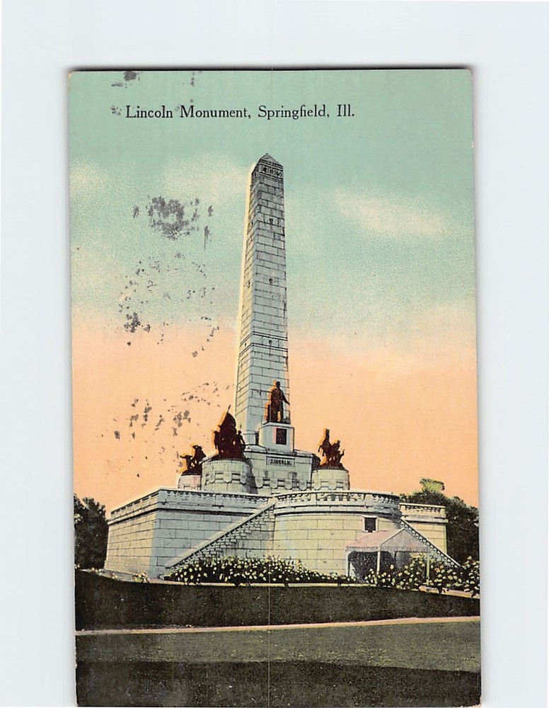 Postcard Lincoln Monument Springfield Illinois USA