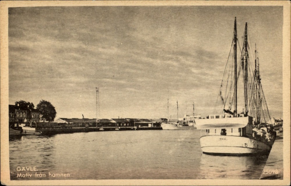 Harbor View Stockholm Sweden vintage postcard s551