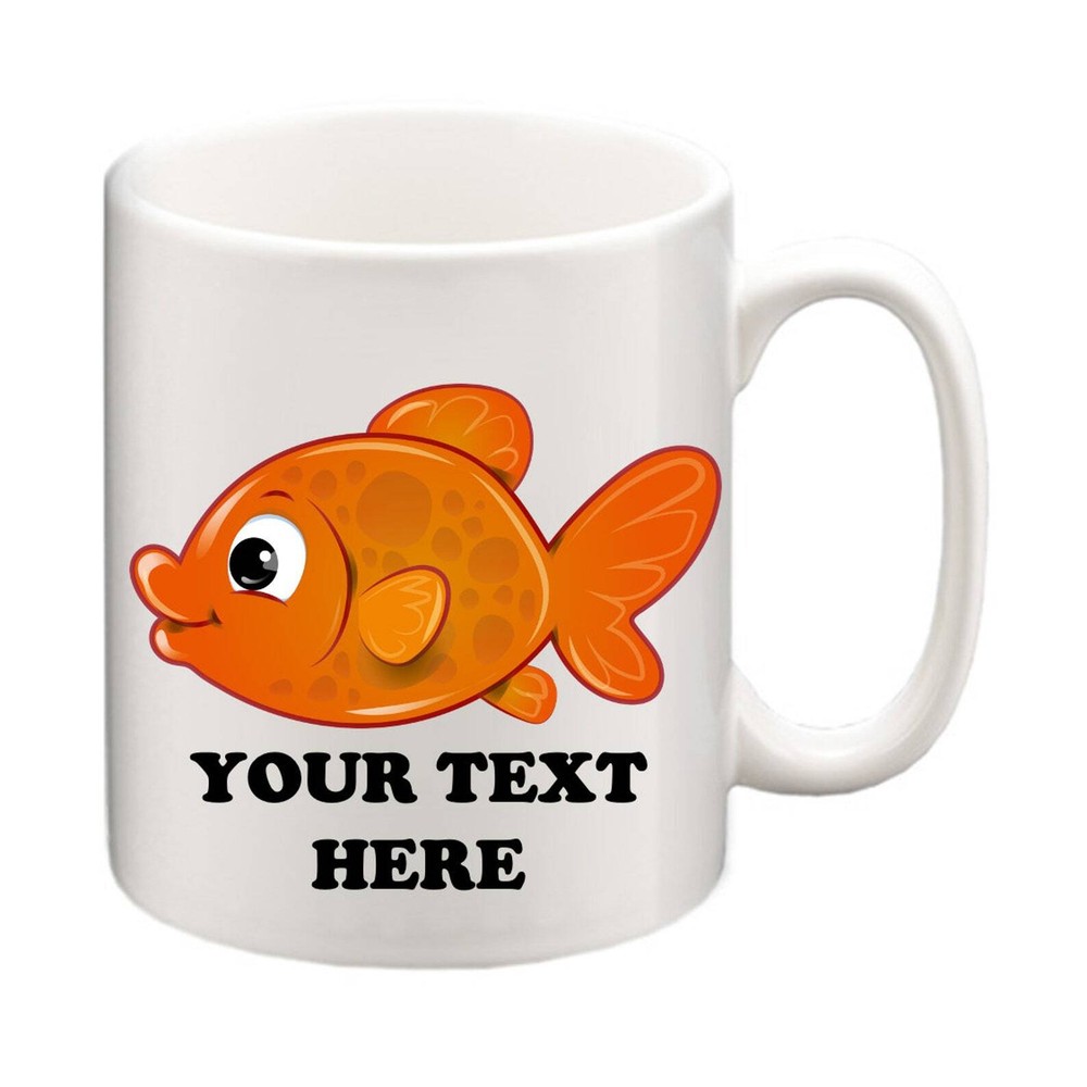 Personalised Cute Goldfish Kawaii Mug And Coaster Add Your Name!