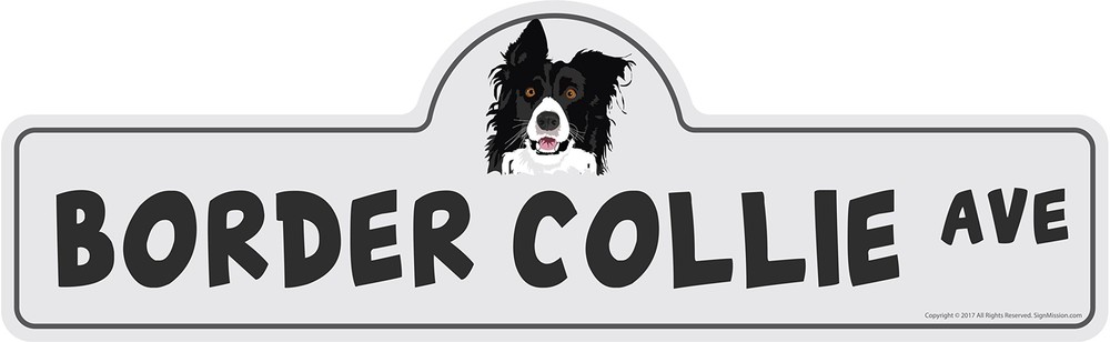 Border Collie Street Sign | Indoor/Outdoor | Dog Lover Funny Home Décor
