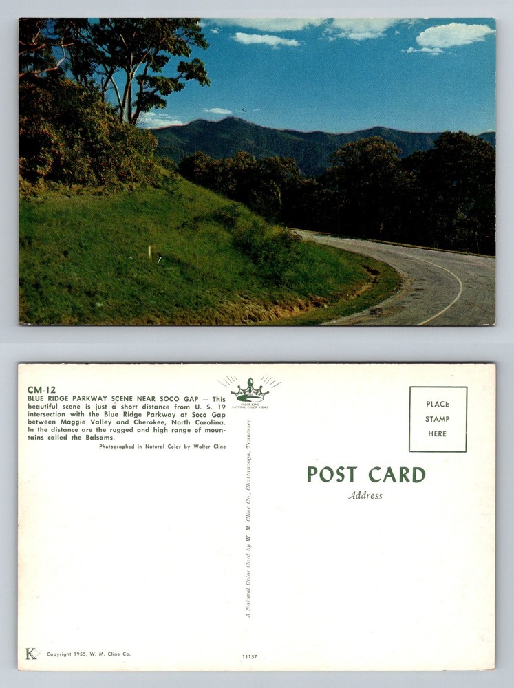 Soco Gap, NC-North Carolina, Blue Ridge Parkway Mountain Road Vintage Postcard