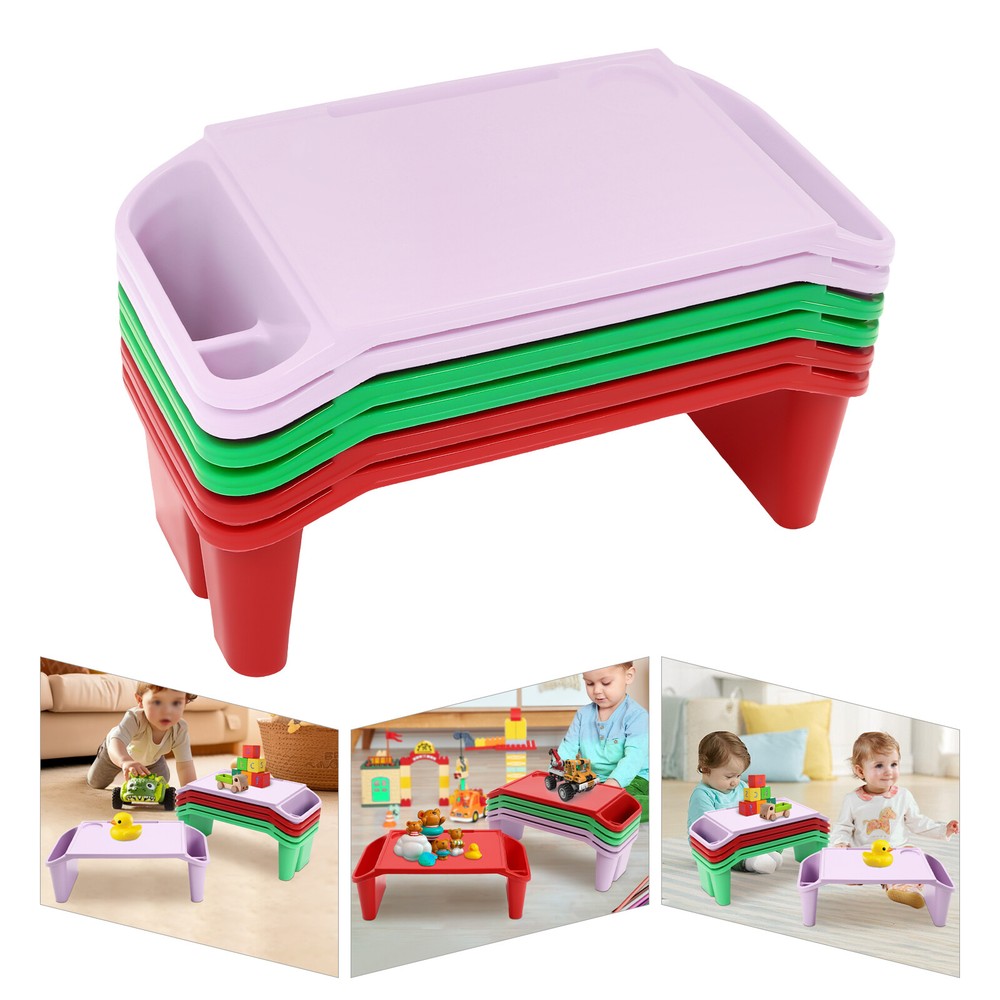 6-piece kids lap desk tray with side slots for meals and laptops