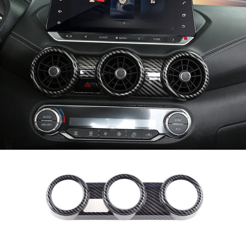 Carbon Fiber Middle Air Outlet Vent Cover Trim For Nissan Sentra Sylphy 2020-23