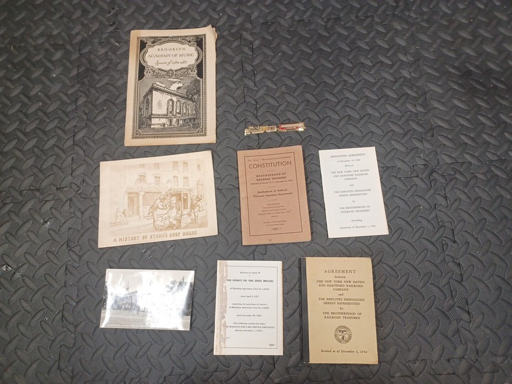 Vintage 1924 Brooklyn Academy of Music Railroad Memorabilia Junk Drawer Lot  -image