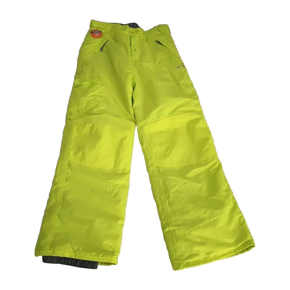 Champion Women's Ski Pants Size Large 12-14 Hi Vis Green Cargo Pocket