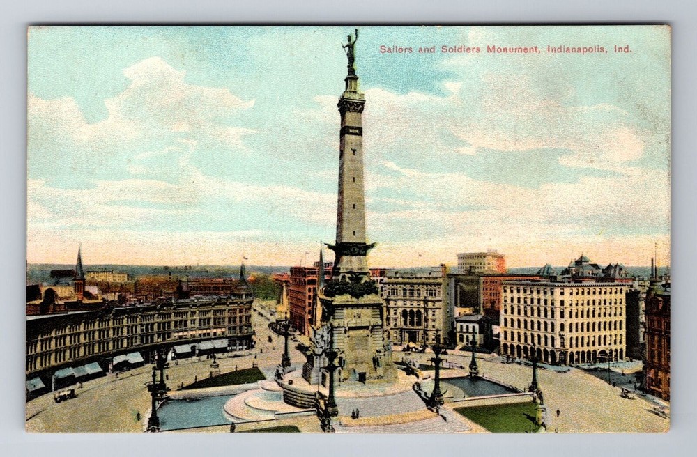 Indianapolis IN-Indiana, Soldiers & Sailors Monument, Antique Vintage Postcard