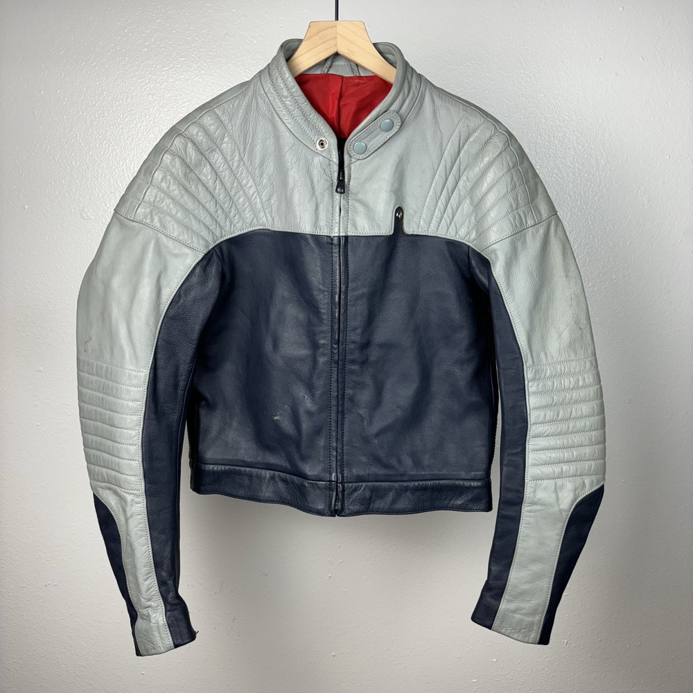 Vintage 80s BMW Leather Jacket Motorcycle Racing Made In Germany Fits Small