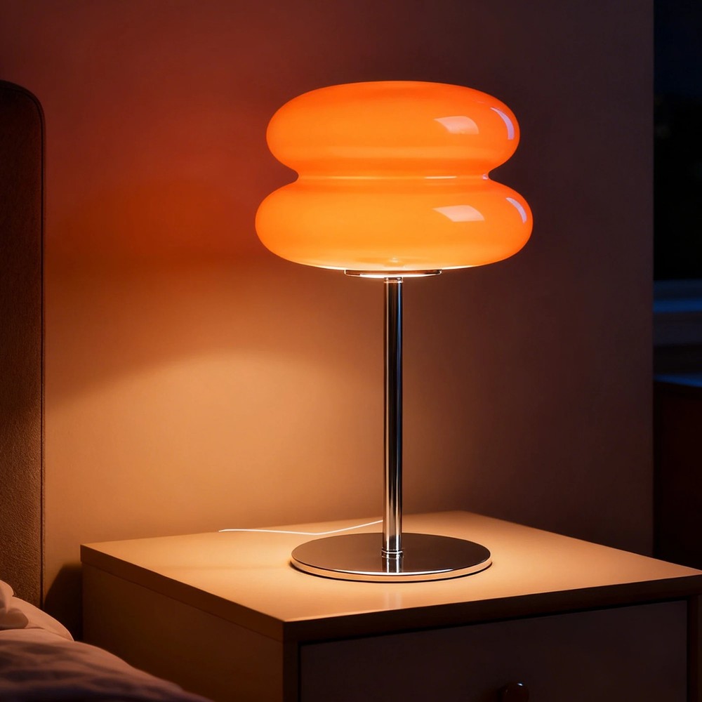 Macaron Glass Table Lamp 3 Color Dimming Bedside Night Light Decor