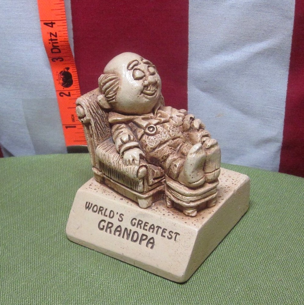 LA ABUELO MÁS GRANDE DEL MUNDO novedad Silli-Escultura estatua 1970 regalo Russ Berrie-image