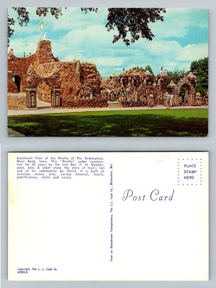 West Bend, IA-Iowa, Grotto of the Redemption Stone Shrine Vintage Postcard