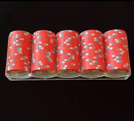 VINEYARD CASINO 100 X $10 PAULSON POKER CHIPS
