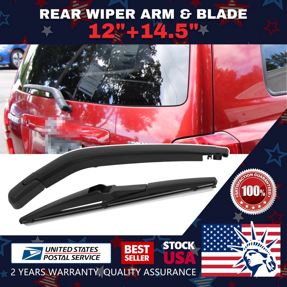Waterproof 12 & 14.5 Inch Rear Windshield Wiper Arm Blade Set OEM Replacement High Quality