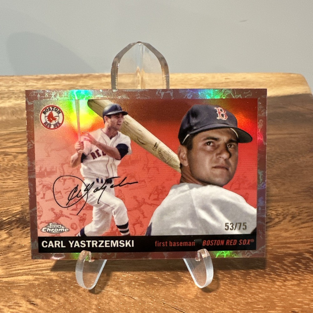 2025 Topps Chrome Platinum Anniversary Carl Yastrzemski Rose Gold Refractor /75