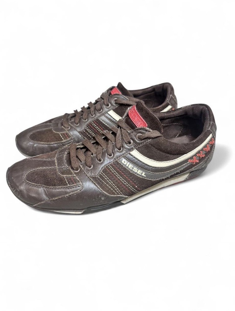 Diesel Parkdy Brown Leather Suede Sneakers Men’s 10.5 EU 44 Retro Y2K Trainers