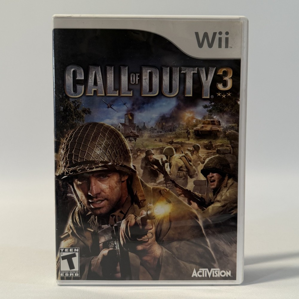 Call of Duty 3 Nintendo Wii Activision FPS Shooter WWII Military Video Game CIB