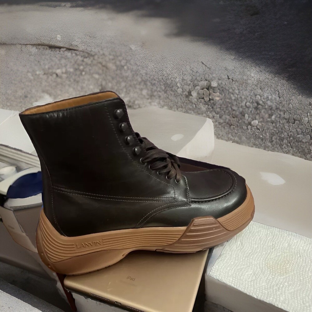 Lanvin Suede Chelsea Boots for Men Brown Calfskin Leather EU 42 US 9