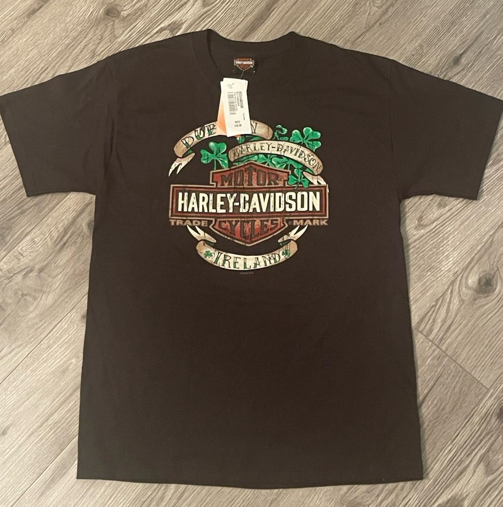 Harley Davidson Dublin Ireland Irish Blood American Heart T-shirt Size Med NWT