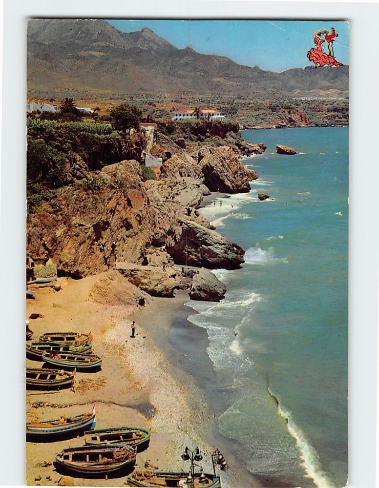 Postcard Calahonda beach Costa del Sol Nerja Spain