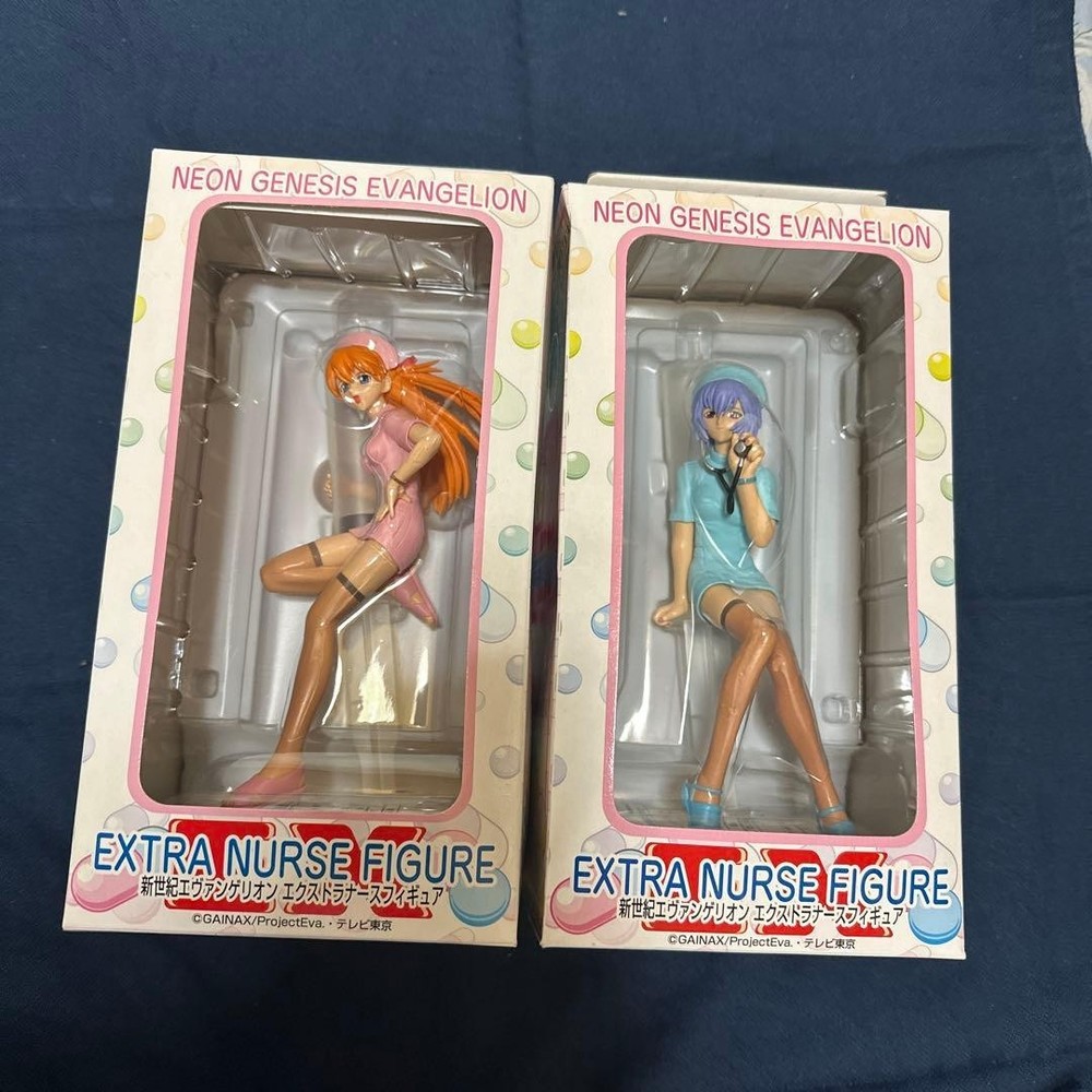 Evangelion EXTRA Nurse Figure Asuka Langley and Rei Ayanami SEGA 2008 2 Set JP