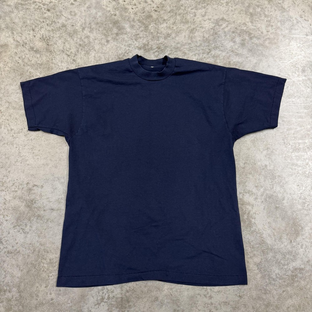 Vintage Bloopers Shirt Mens XL Blue Crewneck Blank Made USA 50/50 80s Tee