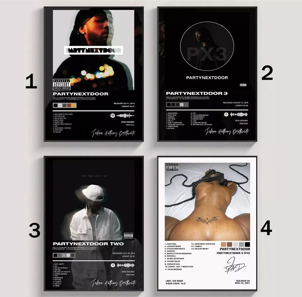 Custom Partynextdoor OVO 3-Disc Set with Album Poster No Frame