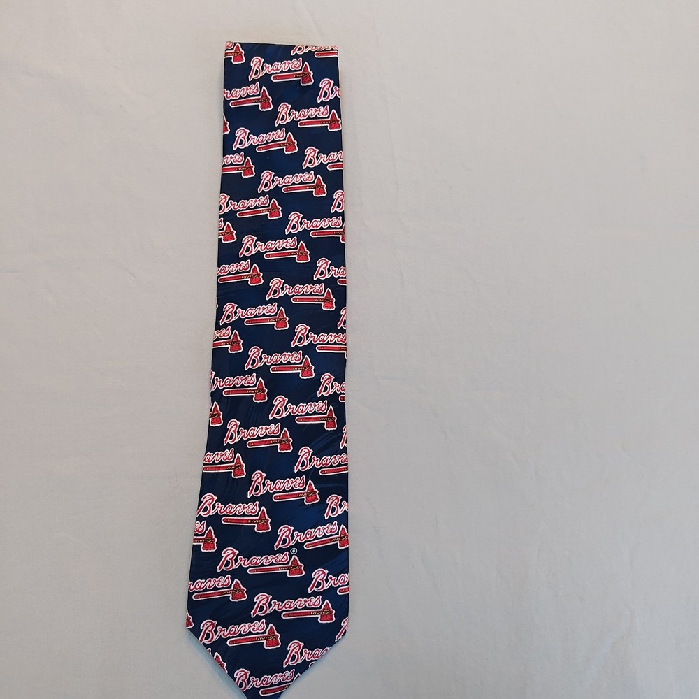 RM Sport Atlanta Braves Ralph Marlin 1995 VTG 100% Silk Tie MLB Baseball 90s