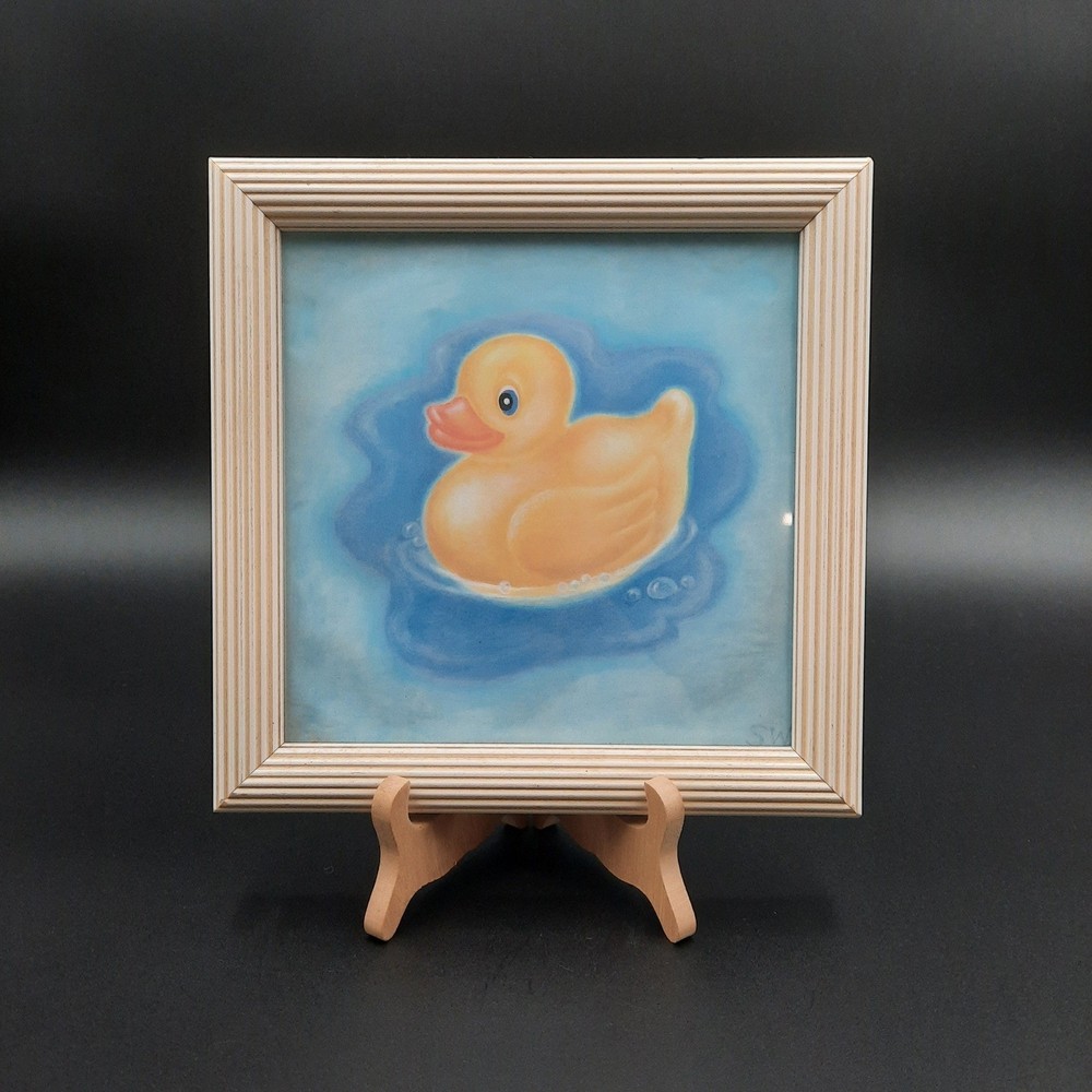 Just Ducky Boy Framed Rubber Duck Art by Sue Williams 2001 Target Collectible