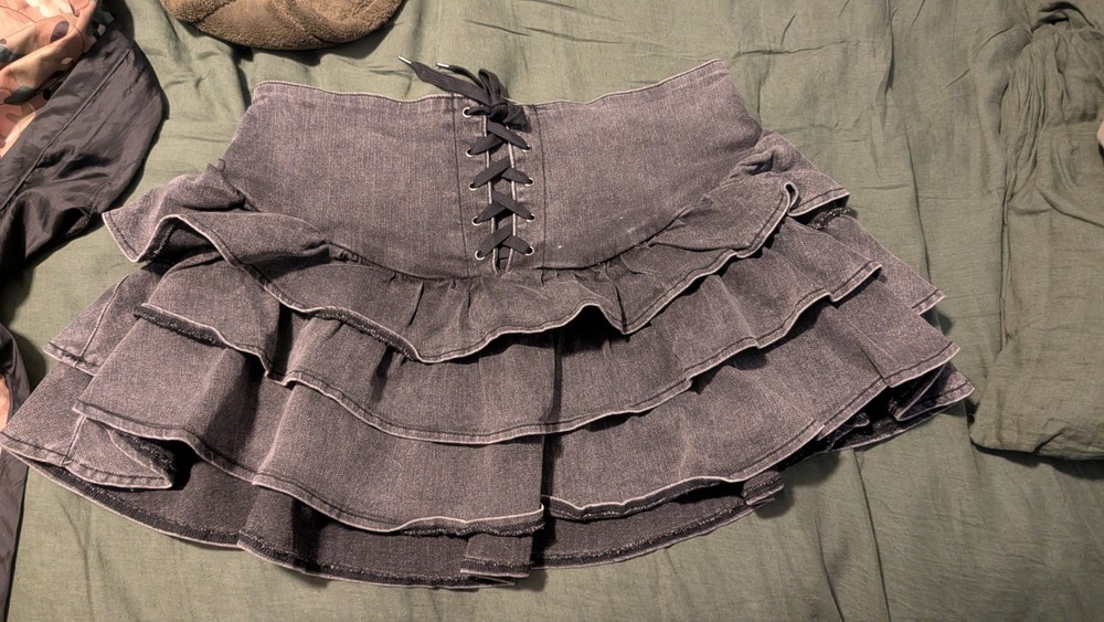 Dolls Kill Denim Mini Skirt XL