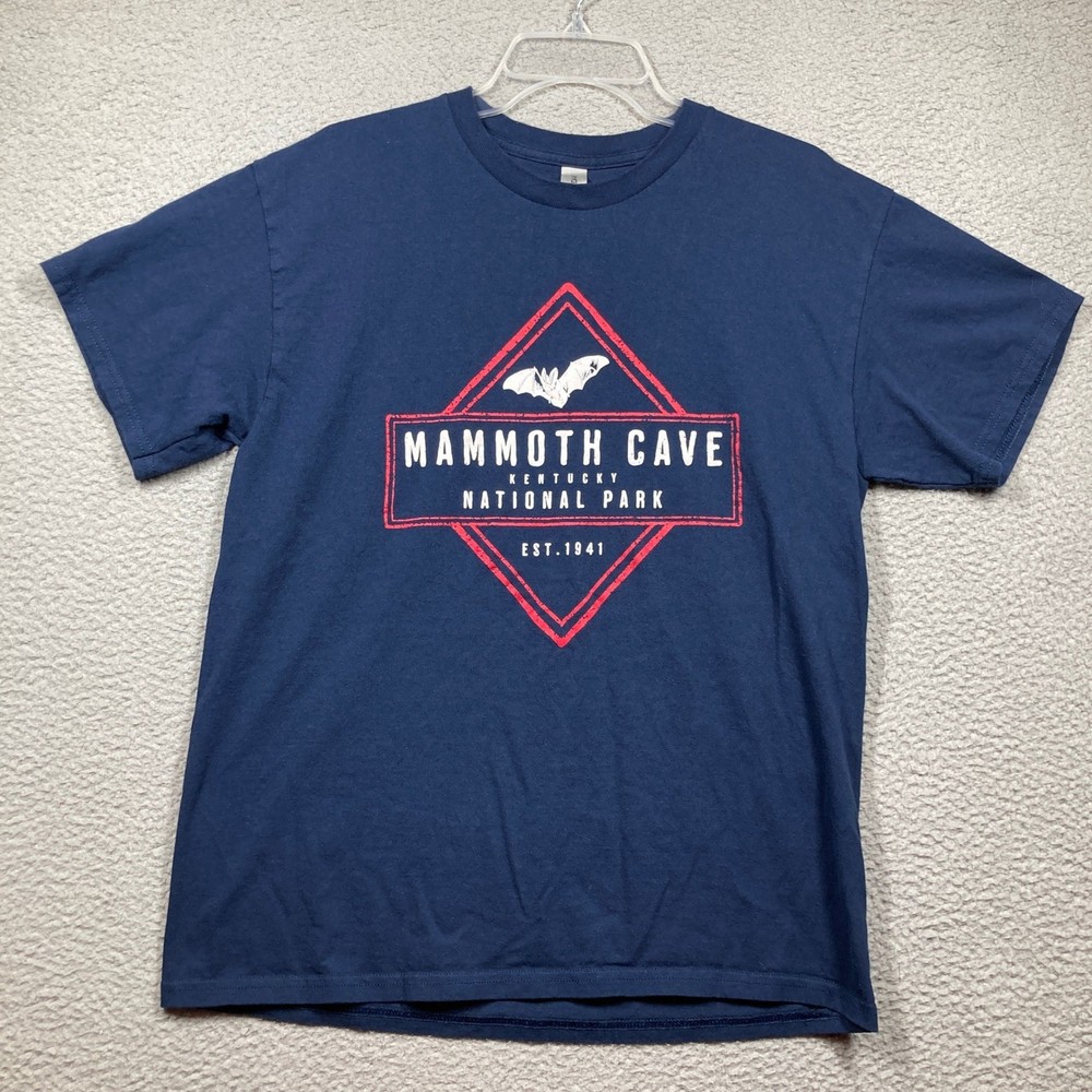 Mammoth Cave Kentucky National Park T-Shirt Mens Large Navy Blue Graphic Tee