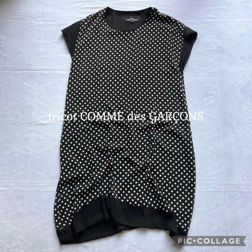 Tricot Comme Des Garcons Dot Deformed Design Long Dress Made in Japan Size M