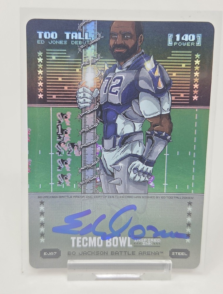 2026 Bo Jackson Battle Arena TECMO Bowl Too Tall Auto EJA7 Ed Jones Authograph