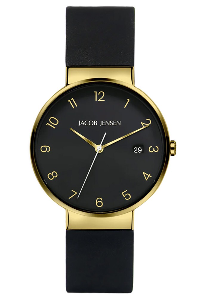 Jacob Jensen Men's Watch Titanium Quartz Black/Gold 185