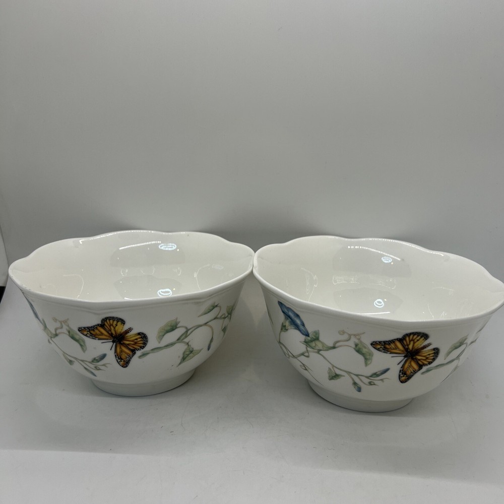 2 Lenox Butterfly Meadow Cereal Bowls By Louise Le Luye