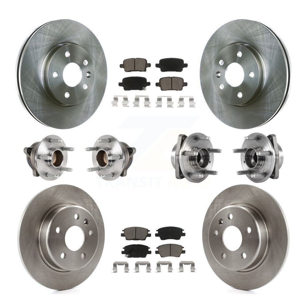 Front Rear Hub Bearing Brake Rotor Pads Kit (10Pc) For Chevrolet Cruze Volt Bolt