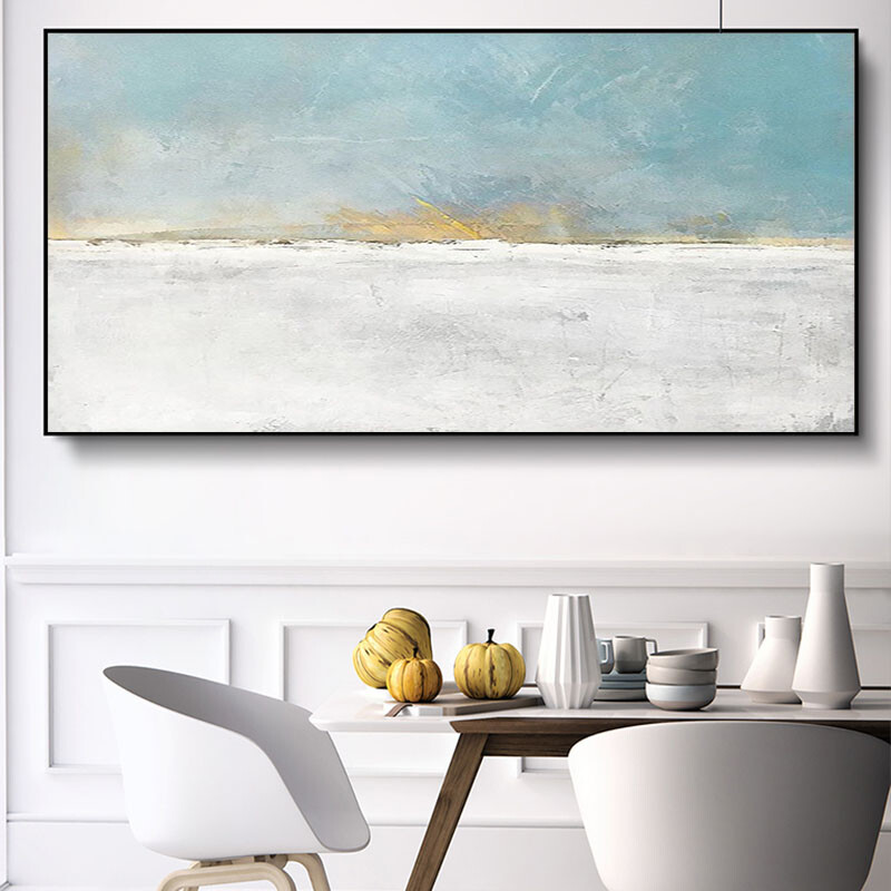 Hand painted oil on canvas original mural for the living room home decoration